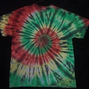 Handmade adult XL rasta tie dye t shirt. Spring